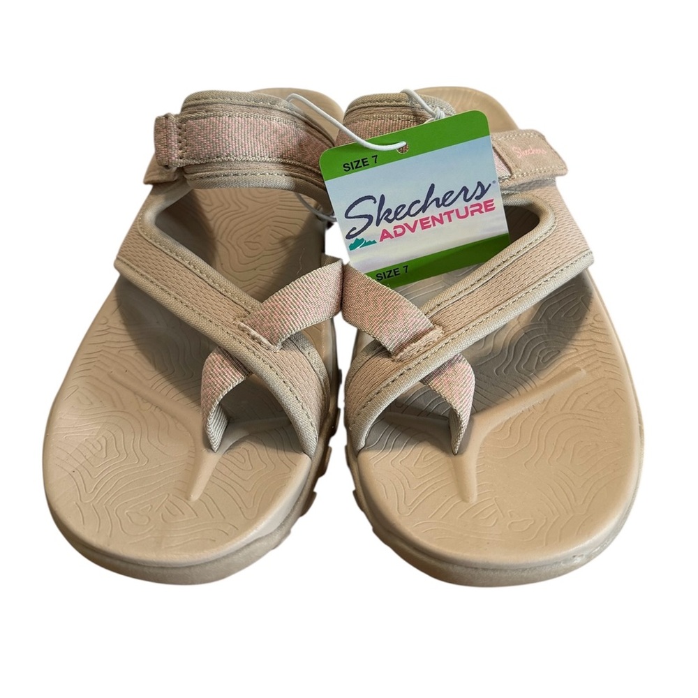 Skechers Adventure Taupe/Pink Sport Sandal with Adjustable Strap Women’s Size 7